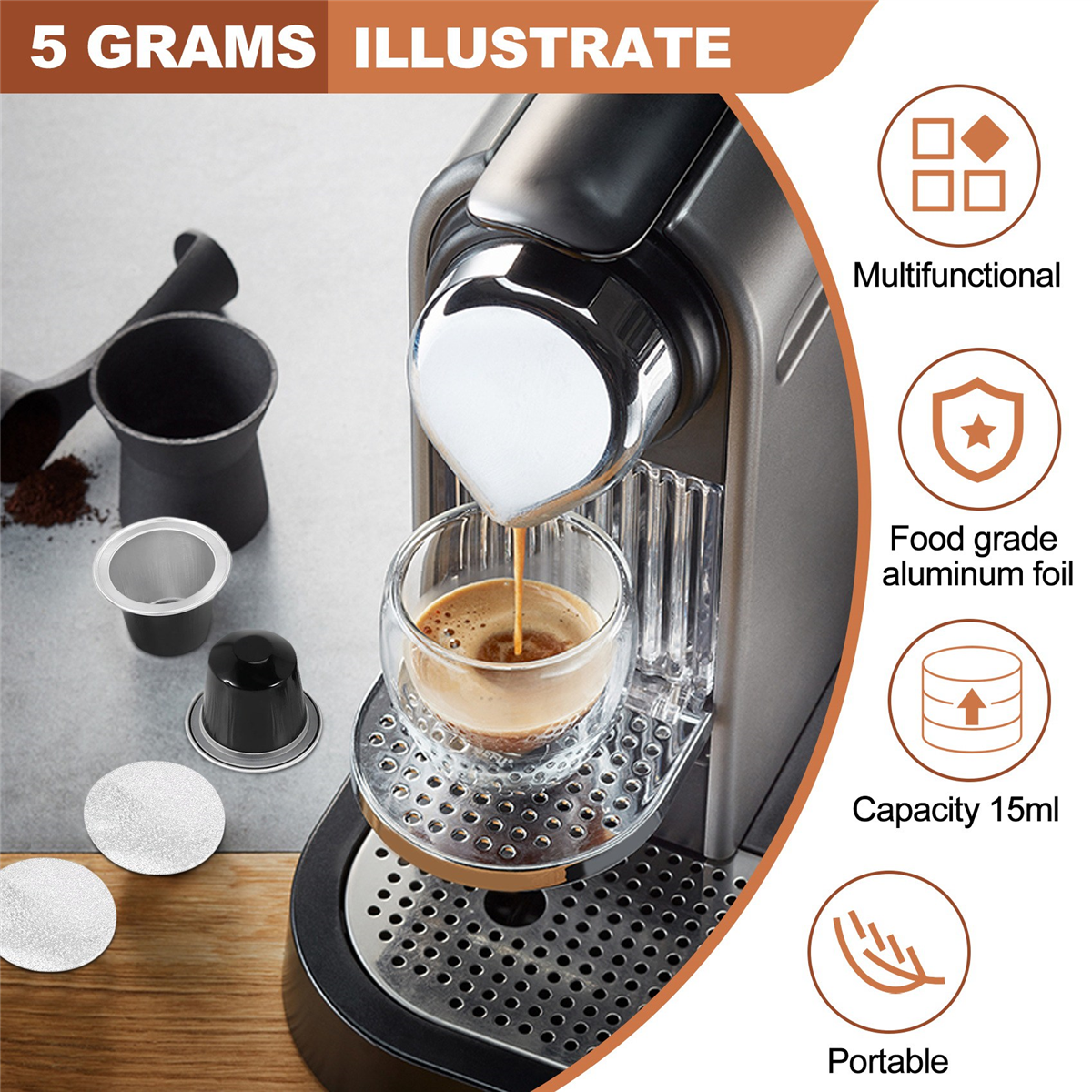 50Sets Navulbare Koffiecapsules Cup Wegwerp Koffiecapsules Verpakking Cafe Benodigdheden Voor Nespresso Zwart
