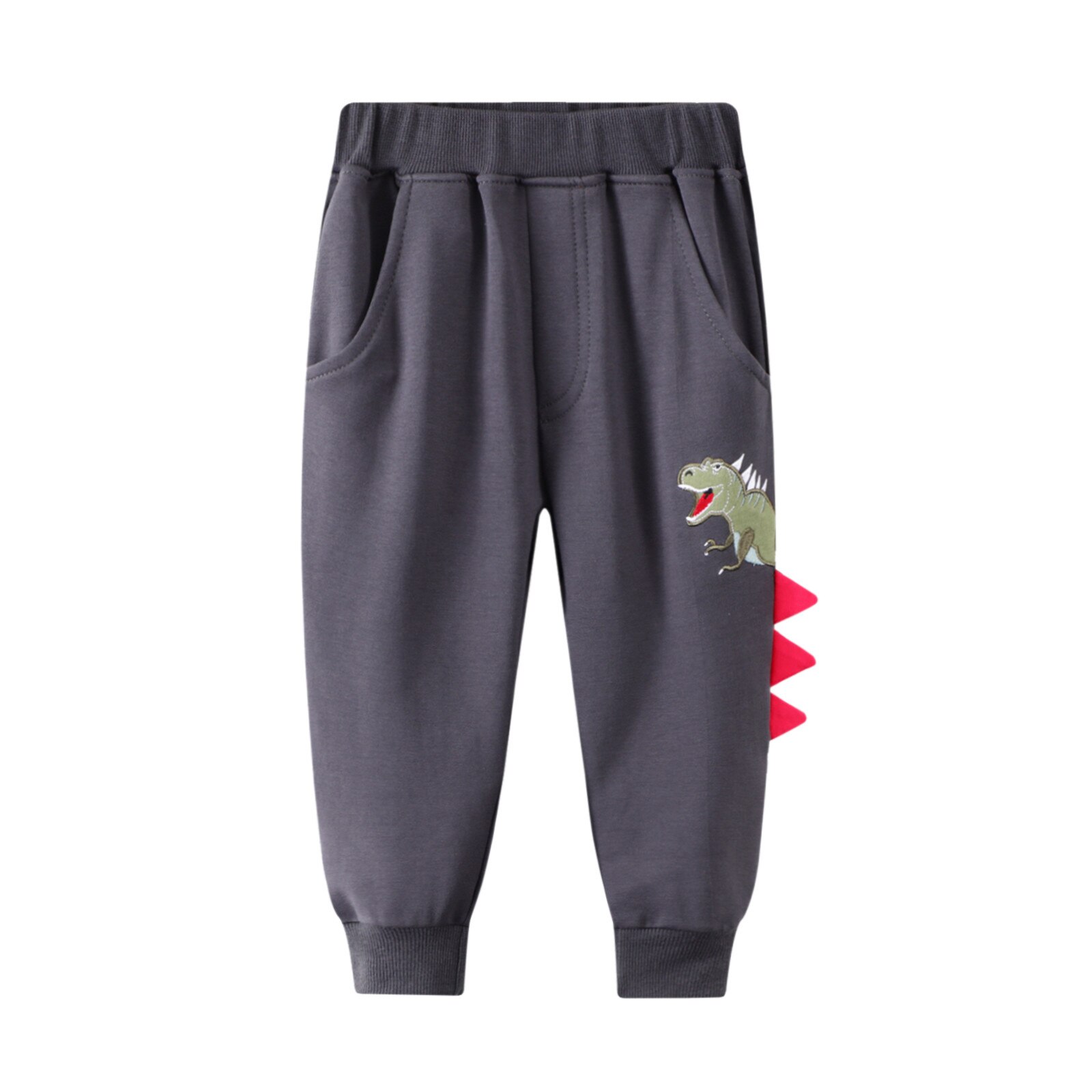 Toddler Kids clothes Baby Boys Pants Cartoon Dinosaur Printed Warm Pants Trousers Pants Sweatpants boy clothes Casual Sport Pant: Gray / 8-9 Years