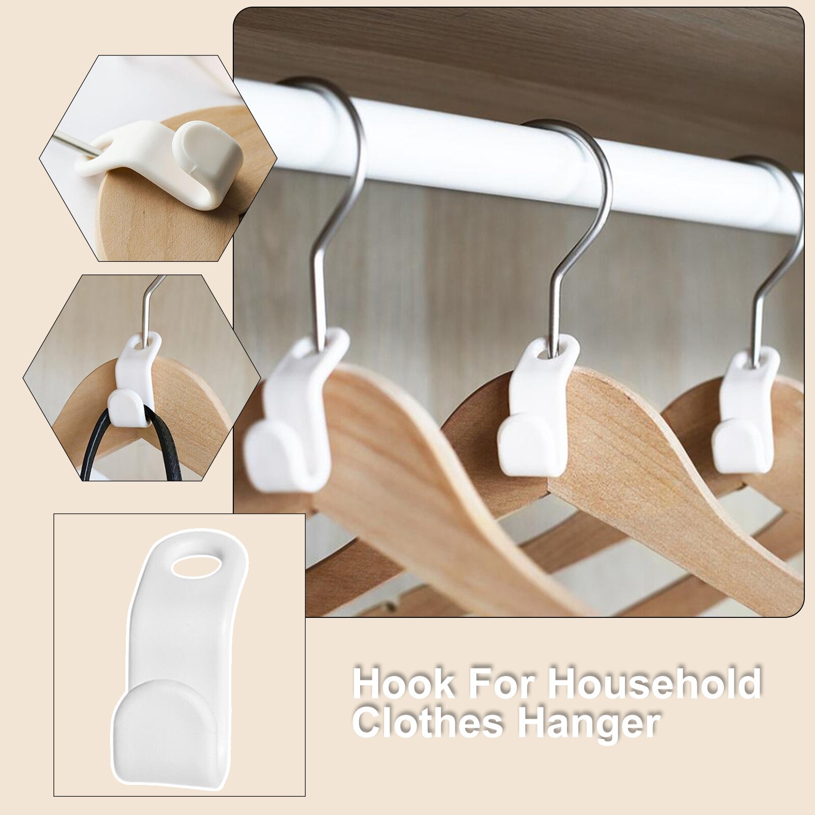 24Pcs Closet Plastic Clothes Hanger Connector Cascading Hook Space Saving Holder Extender Linking Hook Clips for Closet Wardrobe