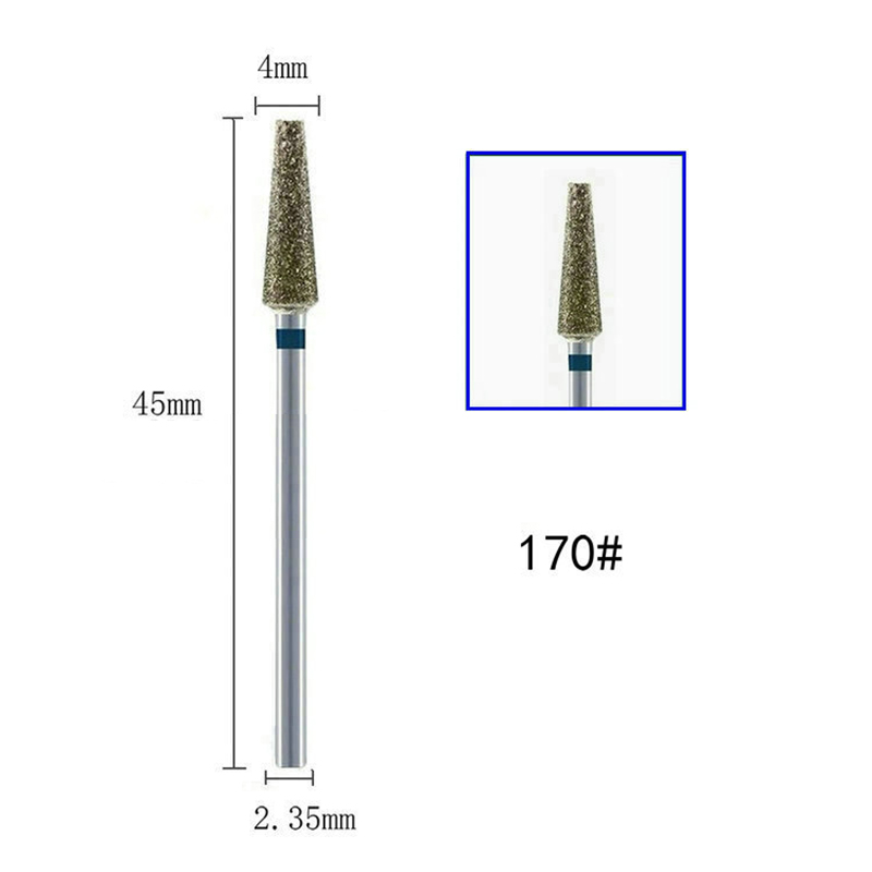 Emery Nail Drill Electric grinding drill Conical Flat Tip Drill Bits for Manicure 2.35mm Hole Nail File Machine