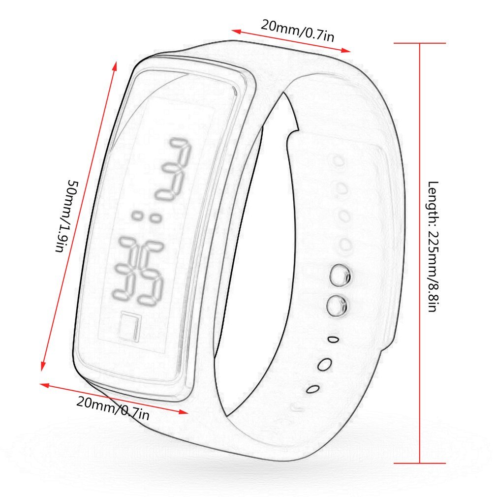 Vrouwen Led Sport Horloge Zachte Siliconen Horlogeband Elektronische Horloge Vrouwelijke Flexibele Verstelbare Digitale Horloge Met Pin-En-Tuck