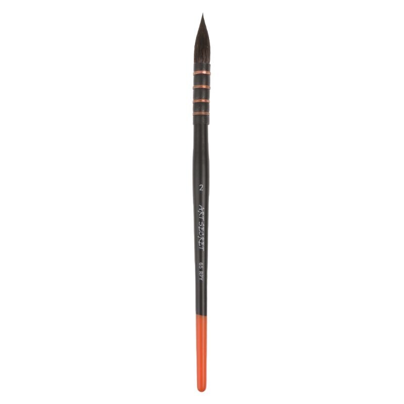 Pincel de madera para pintar con pelo de ardilla, pincel de acuarela, suministros artísticos, dibujo de pintura: 2
