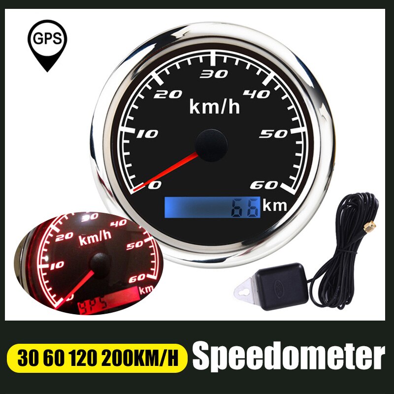 85mm GPS Tacho Messgerät 30 60 120 200 KM/H Kilometerzähler für Marine Motorrad Stiefel Auto ATV Lkw mit verrotten Hintergrundbeleuchtung