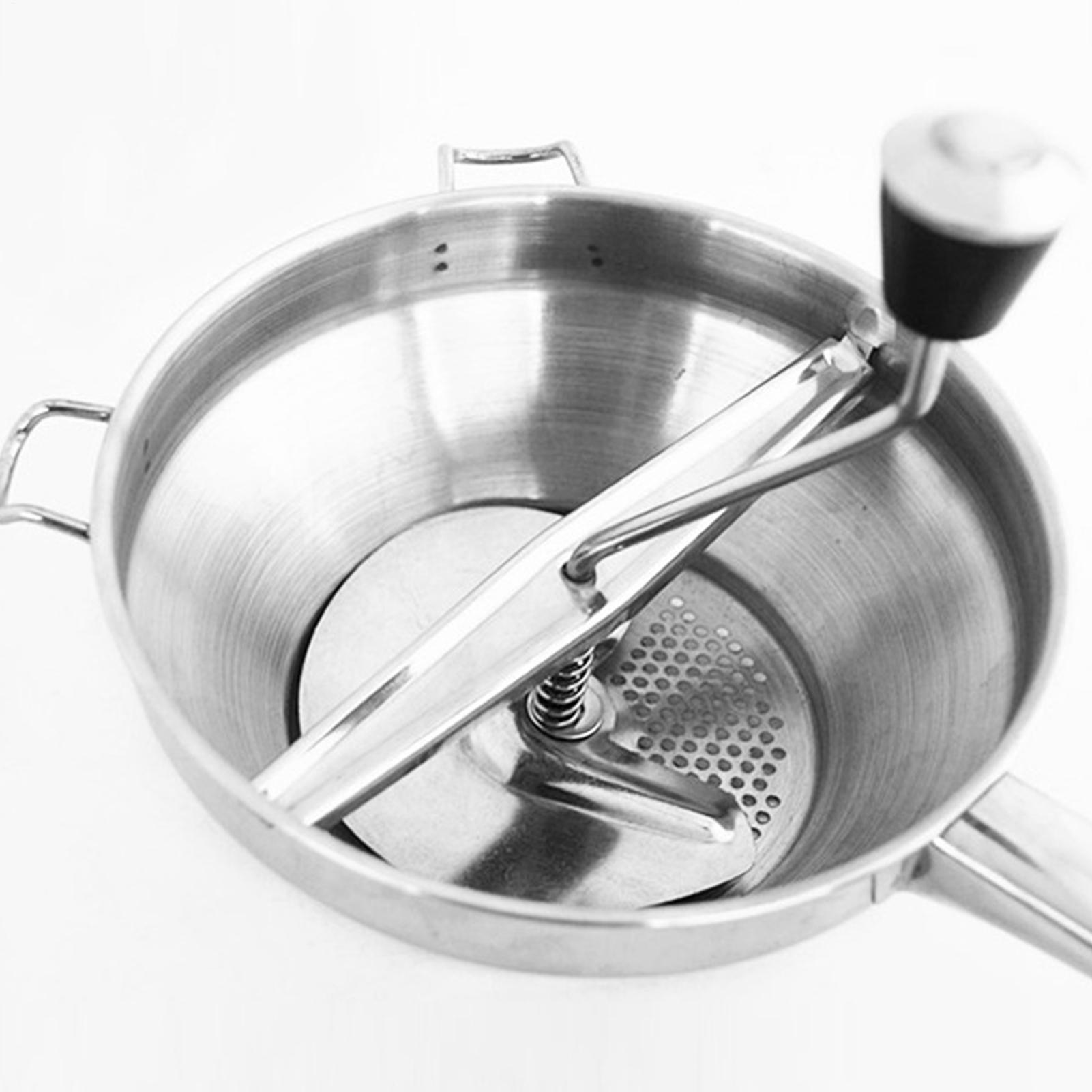 Stainless Steel Food Rotary Mill Hand Crank Potato Ricer Tomato Sauce Maker Machine With 3 Grinding Discs Jam Strainer Accessori