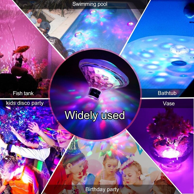 Rgb kelluva vedenalainen valo led ulkojuhlavalo hehku näyttää uinti upotettava uima-allas poreallas kylpylamppu vauvan kylpyvalo