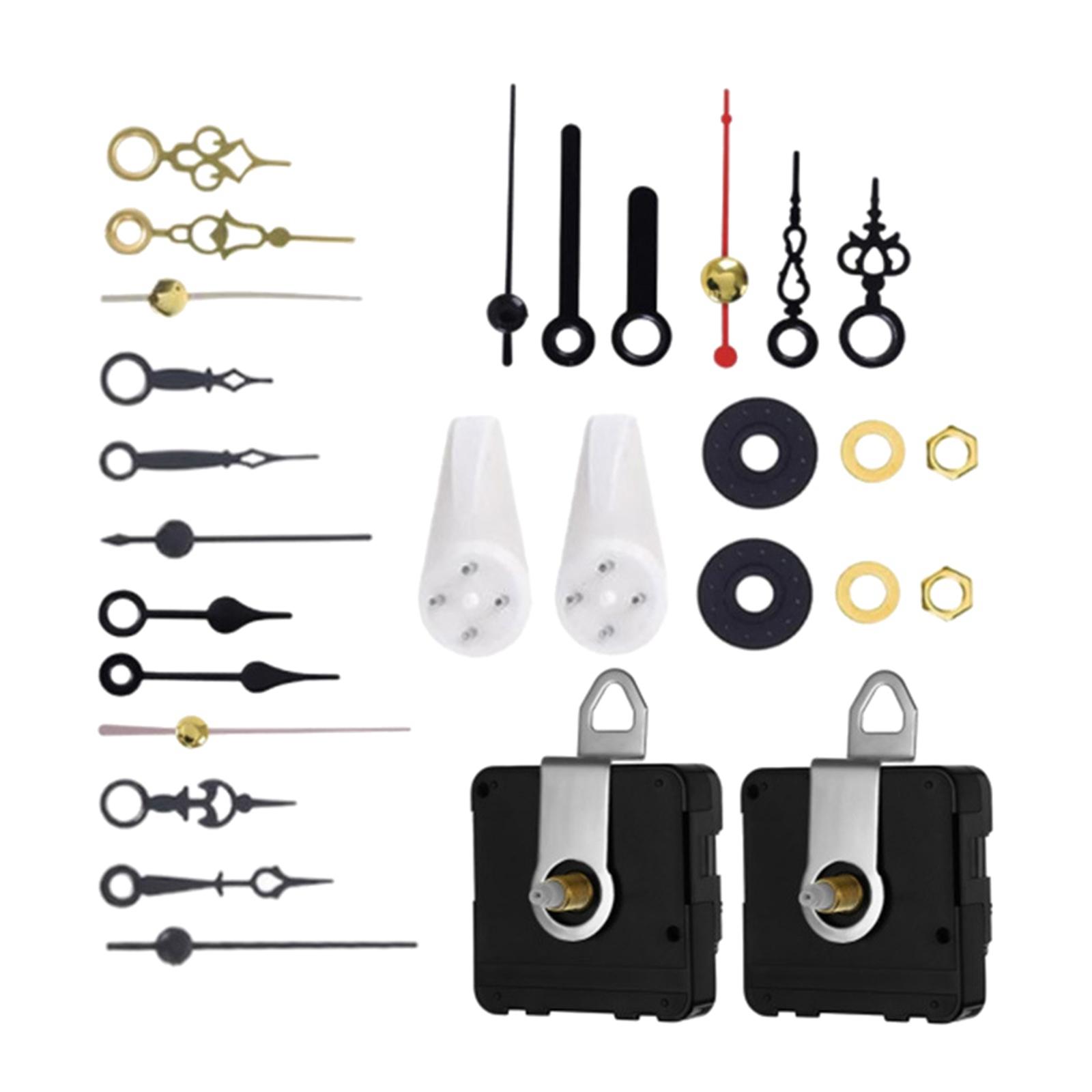 Quartz Wall Clock Movement Mechanism Silent Sweep Quartz Clock Motor Kit Repair Parts with 6 Set of Hands for School Classroom