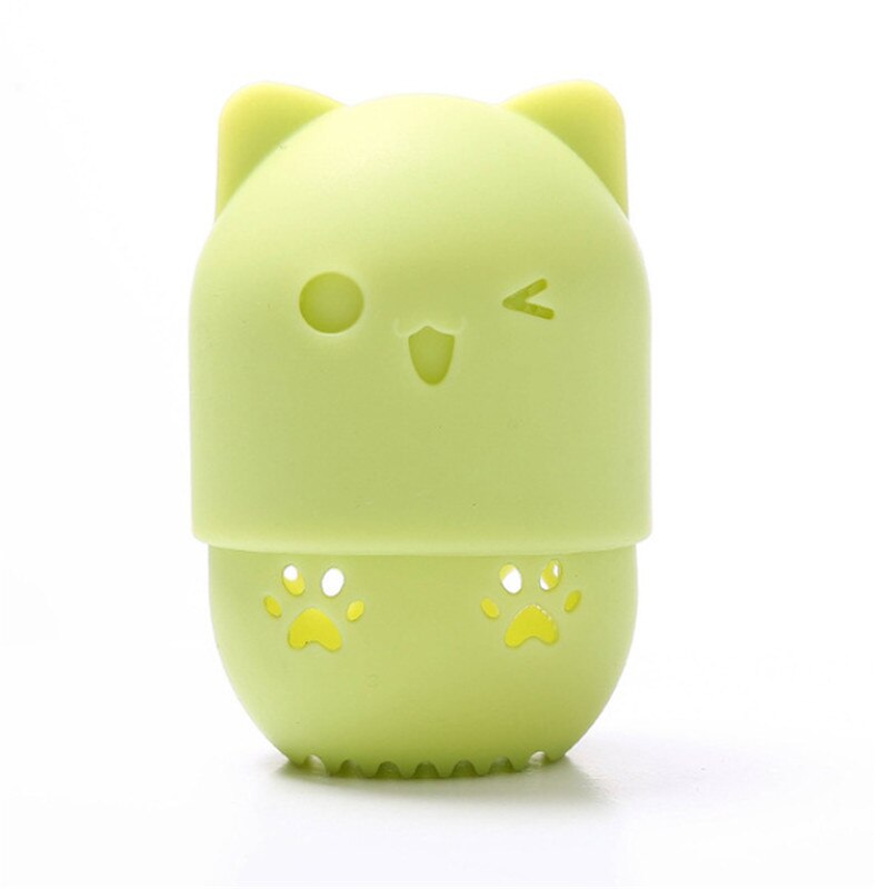 Kitten Soft Silicone Powder Puff Drying Puff Blender Beauty Sponge Travel Case Holder Sponge Egg Capsule Display Rack Egg
