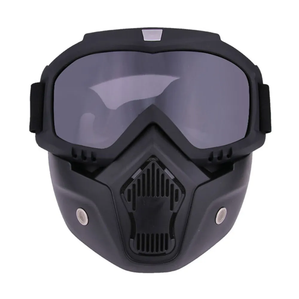 Winter Warm Motorcycle Riding Goggles Riding Mask Anti-fog Anti-UV Windproof Face Mask Snowmobile Goggles Riding Accessories: Champagne