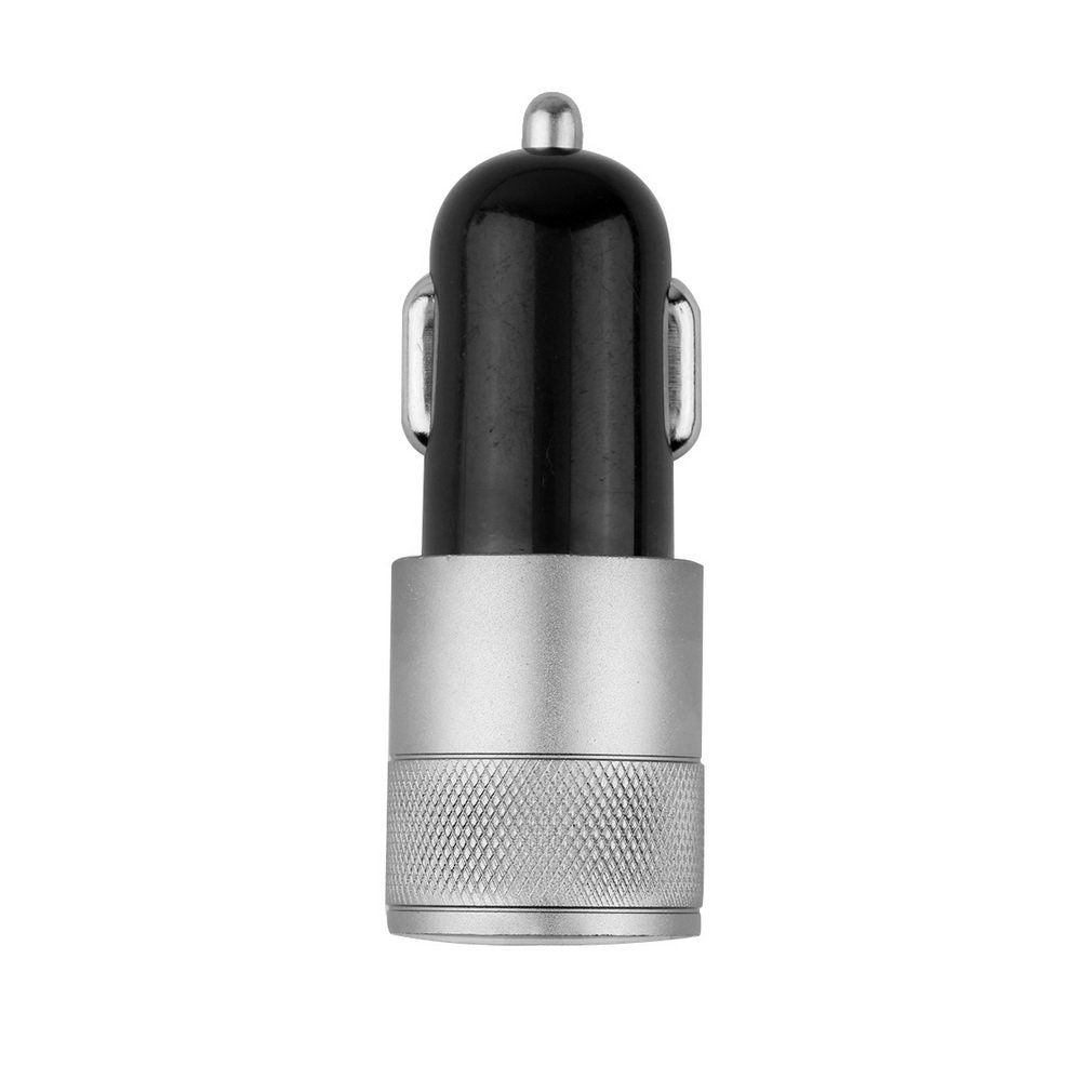 12v 24v 2.1A 1.0A Aluminium dual usb 2-port USB Universal Car Adapter for Normal Usb phone: Black