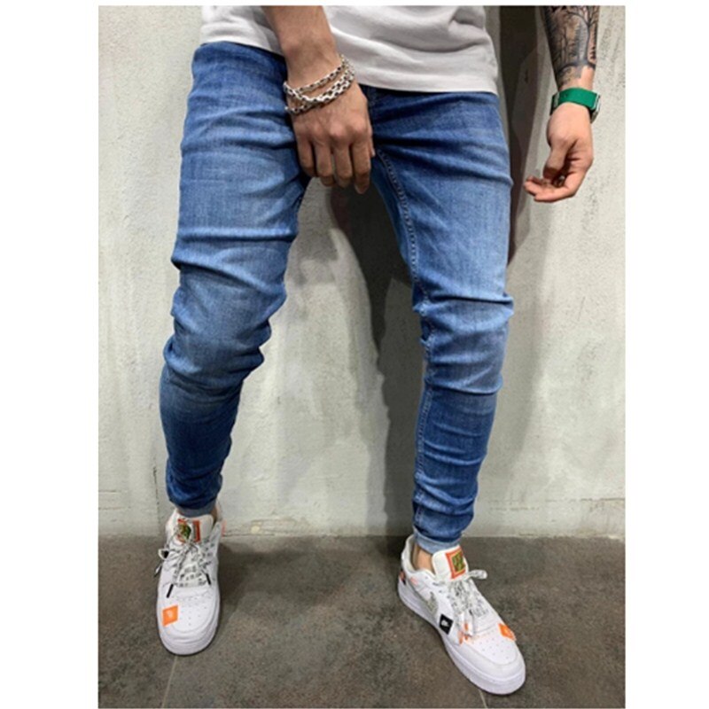 Jean Slim noir classique pour hommes, pantalon en Denim de bonne , de styliste, à la