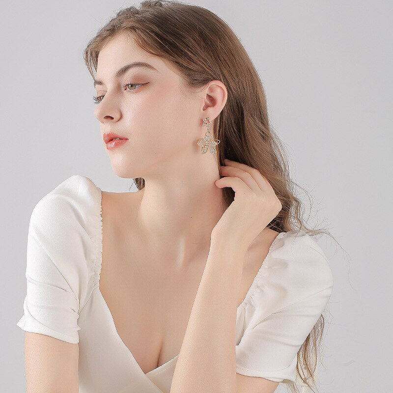 nouvelle bijoux en cristal longues boucles d'oreilles Dro pour les femmes boucle d'oreille de mariage