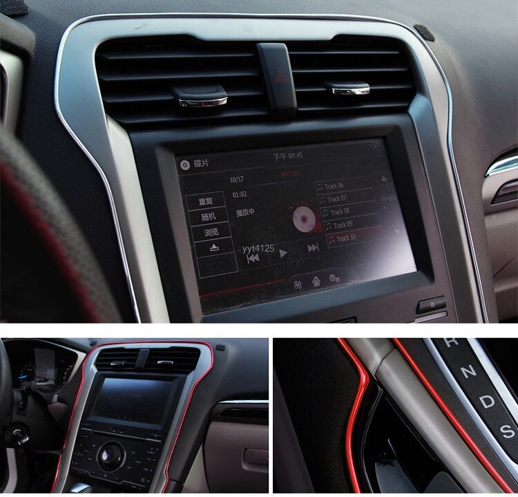 5M Car Flexible Trim Car Interior Exterior Moulding Strip Decorative Decor Red G6KC