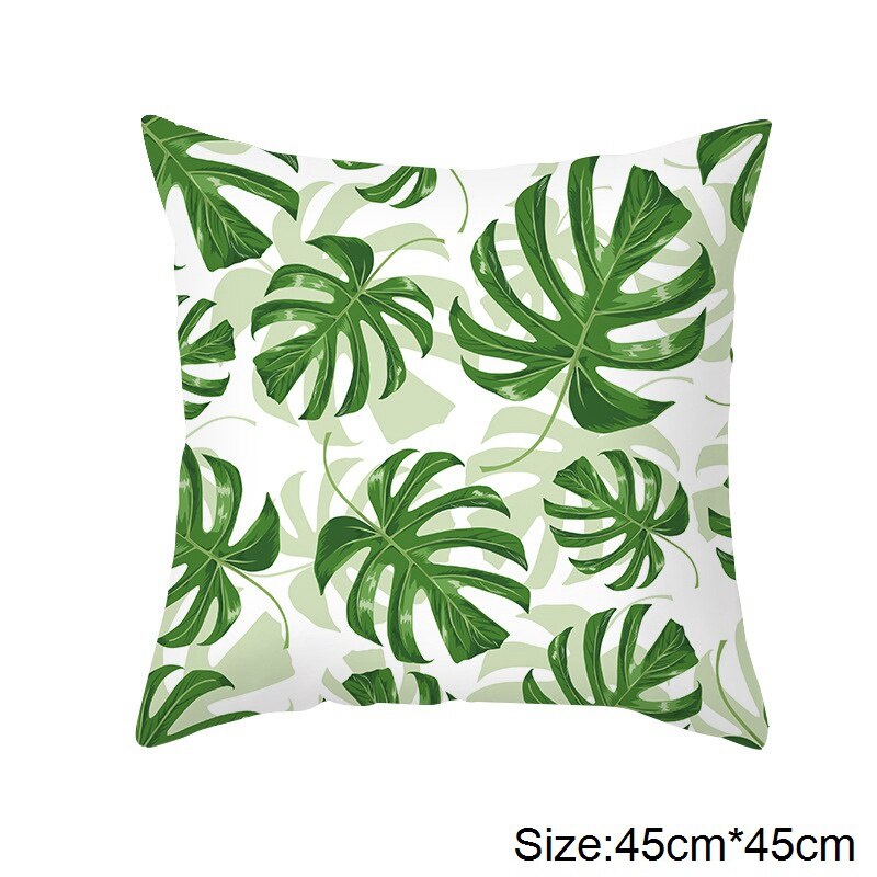 Artificial Palm Leaves Hawaiian Luau Party Jungle Beach Theme Party Decoration Hawaii Home Decor Summer Tropical Party: 18inch pillow case 3