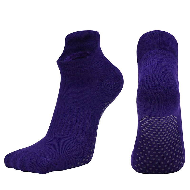 Women's Yoga Socks fitness Pilates Socks Non-Skid Dance Socks Breathable Cotton Socks Towel Bottom: Purple / EUR35-40 US4.5-7