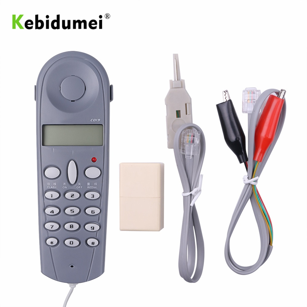 Kebidumei C019 Telephone Phone Butt Test Tester Lineman Tool Network Tester Cable Device for Telephone Line Fault