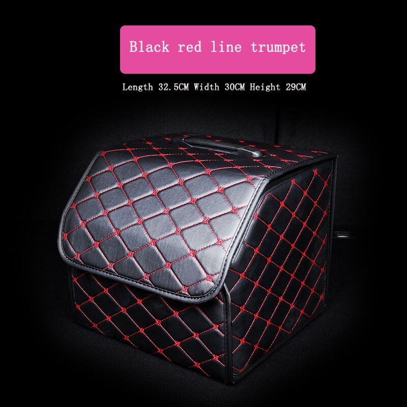XCF Car Trunk Organizer, Collapsible Leather Vehicle Organizer With Lid And Sturdy Handle, Cargo