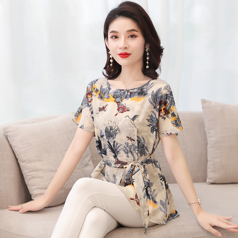 S -4xl löst sittande kläder kvinnor sommar kontorsdam fluga skjortor casual retro vintage blommigt tryck peplum toppar blusar