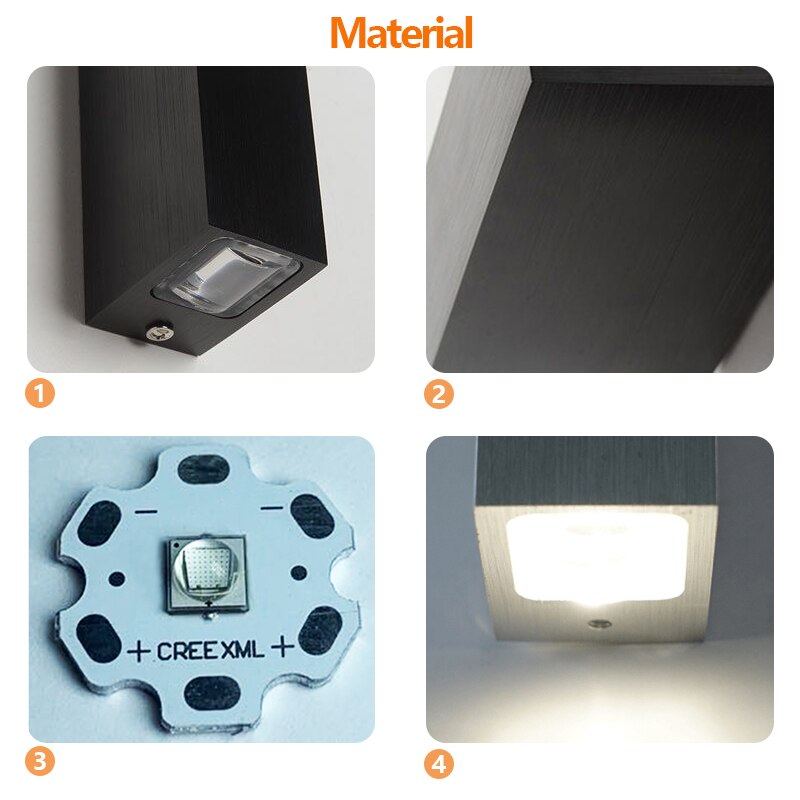 Led Wandlamp Aluminium Outdoor IP65 Waterdichte Up Down Wandlamp Voor Thuis Trap Slaapkamer Bedlampje Gang Verlichting ZBD0003