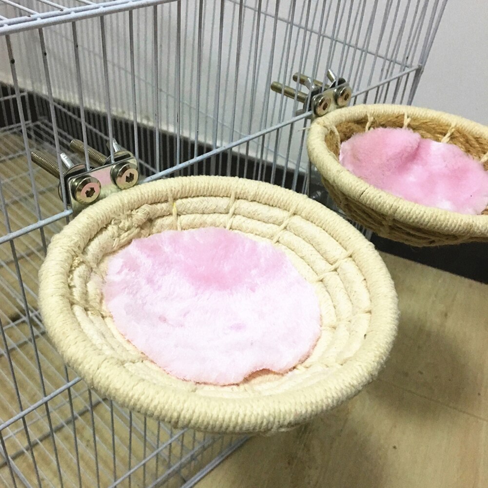 Bird Breeding Nest Natural Material Shed Nesting Pet Bird Parrot Cotton Rope Breeding Hatching Nest House Bed Hanging Cage Decor