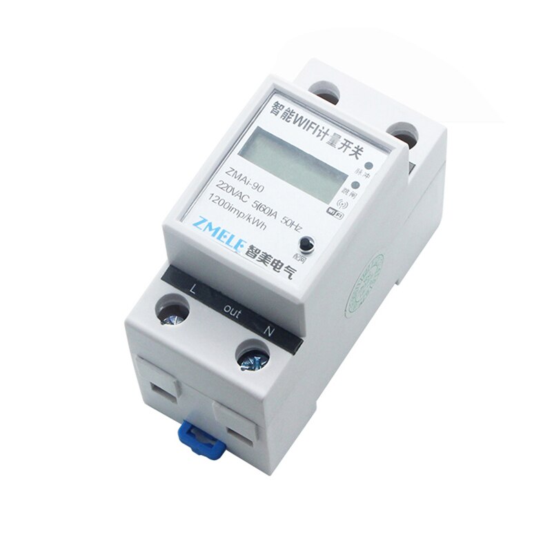 WIFI Smart Energy Meter Switch 110-250V Din Rail Single-phase WIFI Smart Metering Switch Work With Tuya/Smart Life APP: Default Title