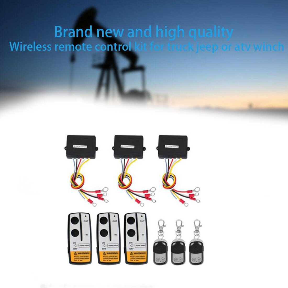 3Pcs 12V Auto Wireless Winch Afstandsbediening Schakelaar Voor Truck Jeep Atv Unit Lier Schakelaar Wireless Winch Afstandsbediening schakelaar