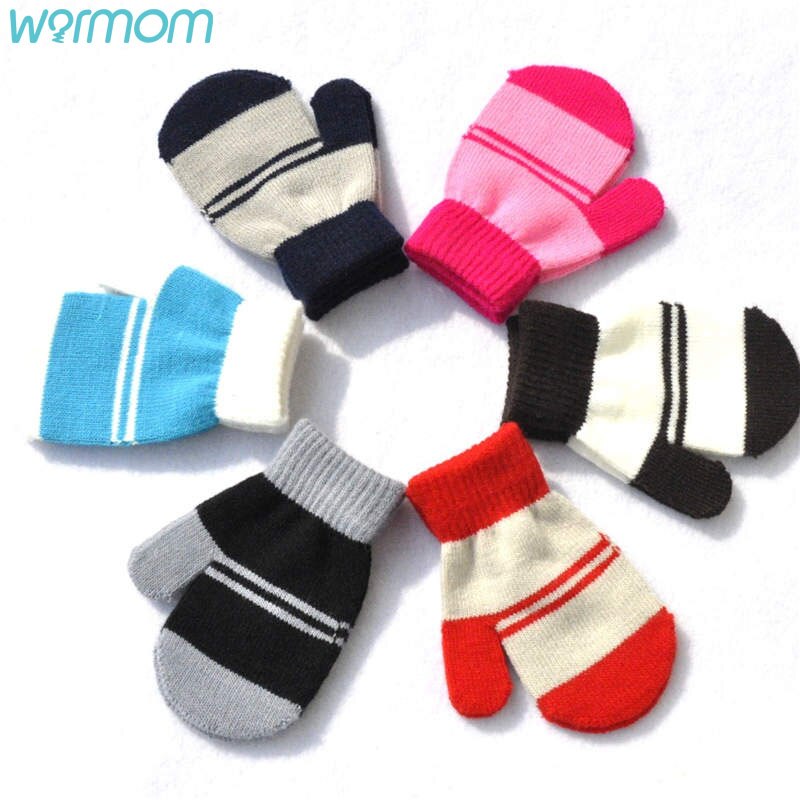 Warmom dziecięce rękawiczki dziewczynka chłopiec zimowe ciepłe dziecięce dzianiny palce ciepłe dziecięce zimowe ciepłe rękawiczki z dzianiny dla 1-4 lat