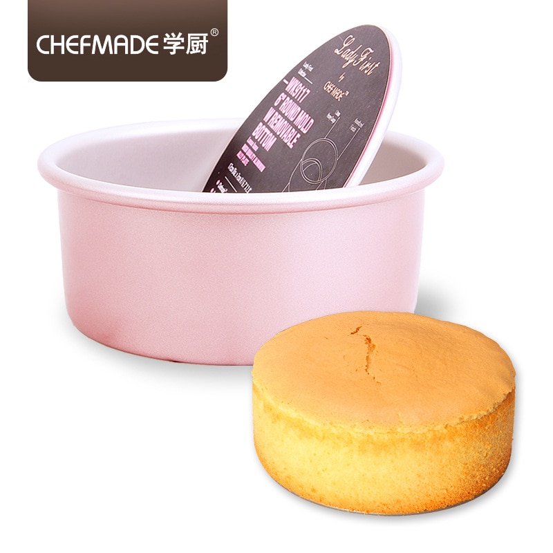 Chefmade Pink Lady 4-6-8 Inch Anode Ronde Huishoudelijke Bakken Cakevorm Rose Goud Bodem Spons Cake vormen Oven Bakken Tools