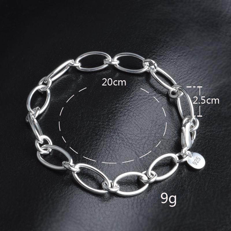 Bracelet à breloques Bracelets & Bracelets pour Femme 925 bijoux en argent Femme Bileklik Pulseira Feminina Pulseras Pulseiras love Ja4: 1 silver plated