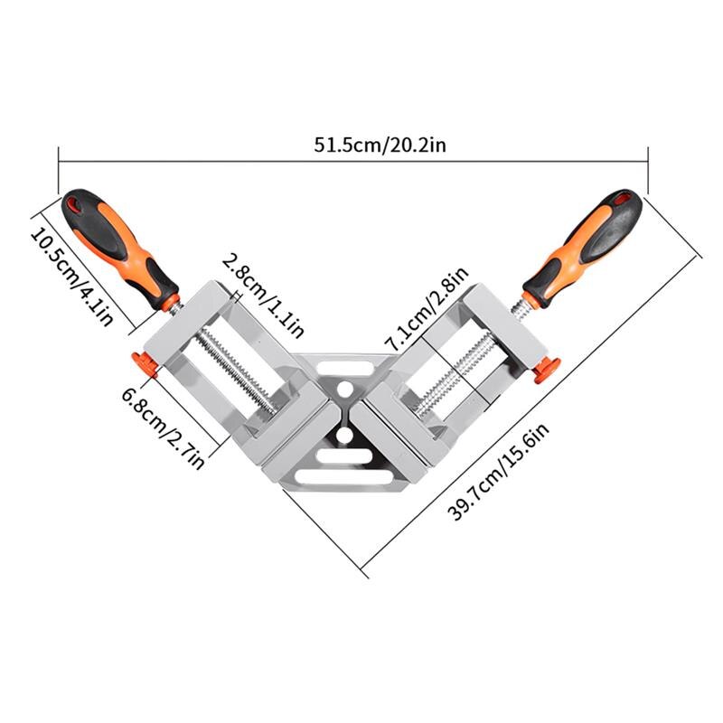 90 Degree Positioning Right Angle Clamp Aluminium Alloy Corner Clamp Woodworking Carpenter Clamping Tool For Door Picture Frame