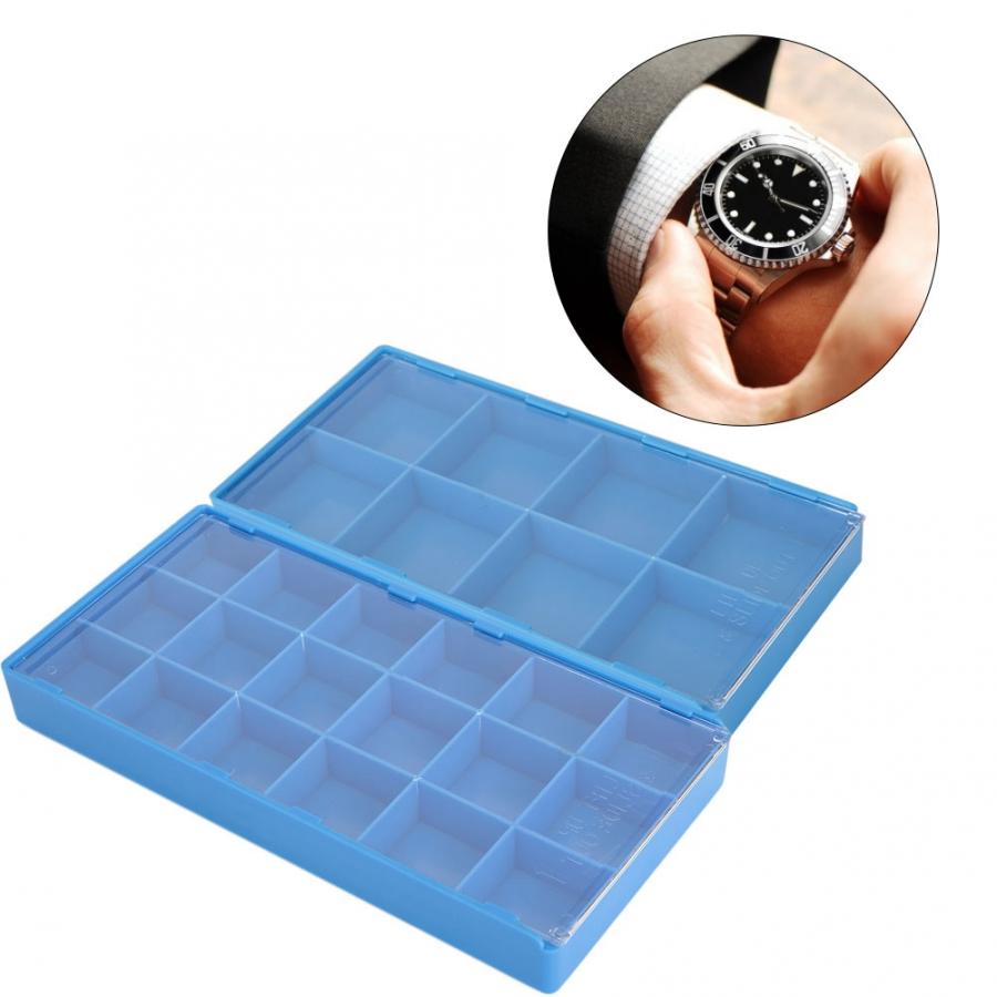 Plastic Horloge Onderdelen Opbergdoos Organizer Horlogemaker Repareren Gereedschap Opslag Lade Plastic Horloge Display Container Horloge Houder