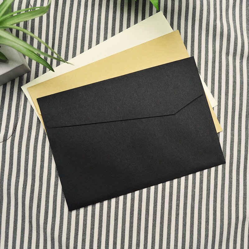 (10 Stuks/partij) 17X12Cm Zwarte Envelop Creatieve Lege Retro Kraftpapier Enveloppen