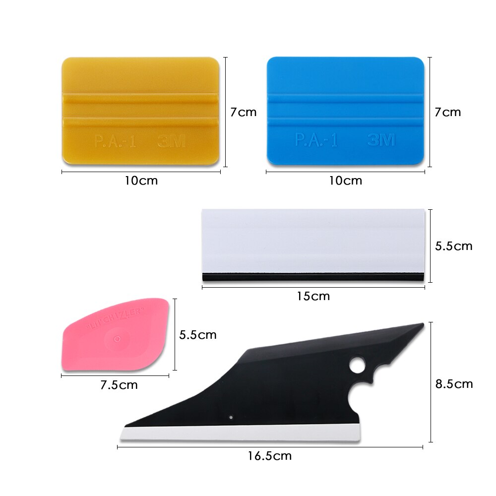 5Pcs Auto Vloertrekkers Vinyl Film Wrap Gereedschap Kits Window Tinten Gereedschap Schraper Voertuig Ruitenwisser Tool Set Auto accessoires
