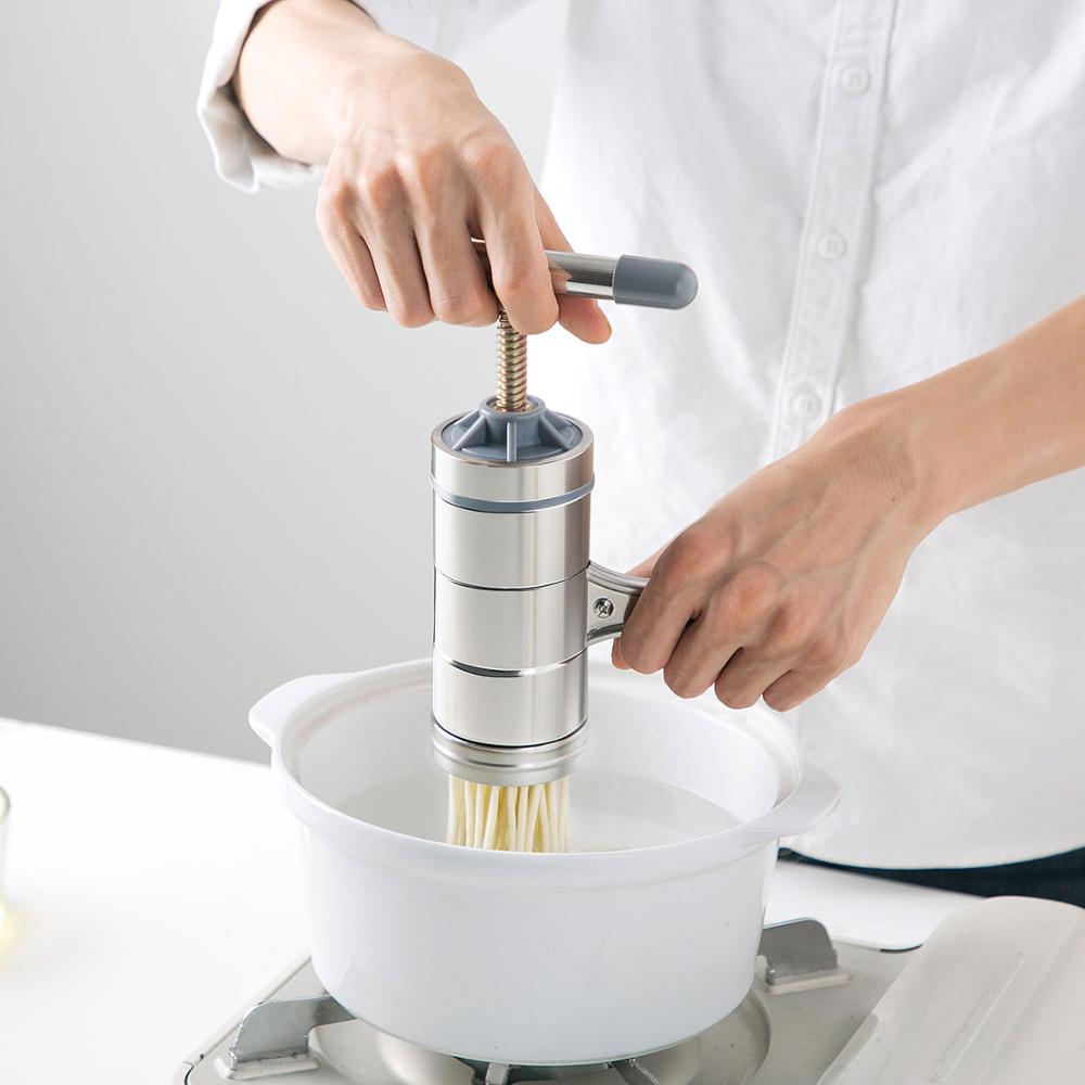 Roestvrij Staal Handmatige Noodle Maker Huishoudelijke Pasta 'S Making Machine Presse Spaetzle Maker Met Verschillende Mallen