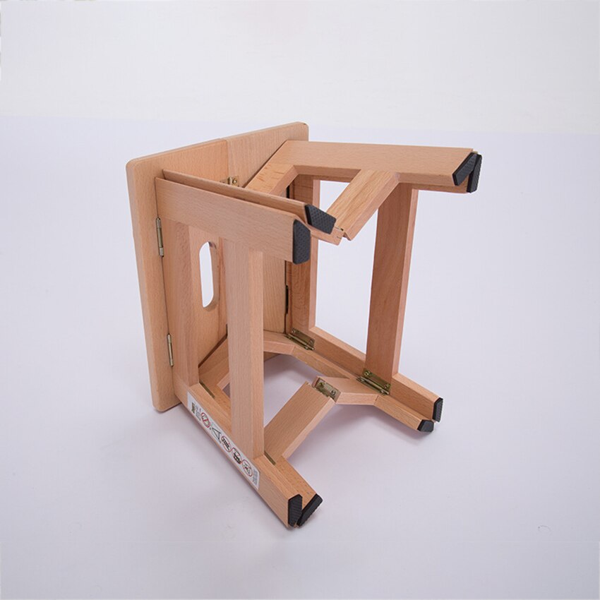 Solid Wood Folding Step Stool, Heavy Duty Beech Foldable Stool for Adults, Kitchen Garden Bathroom Stepping Stool, Anti-slip