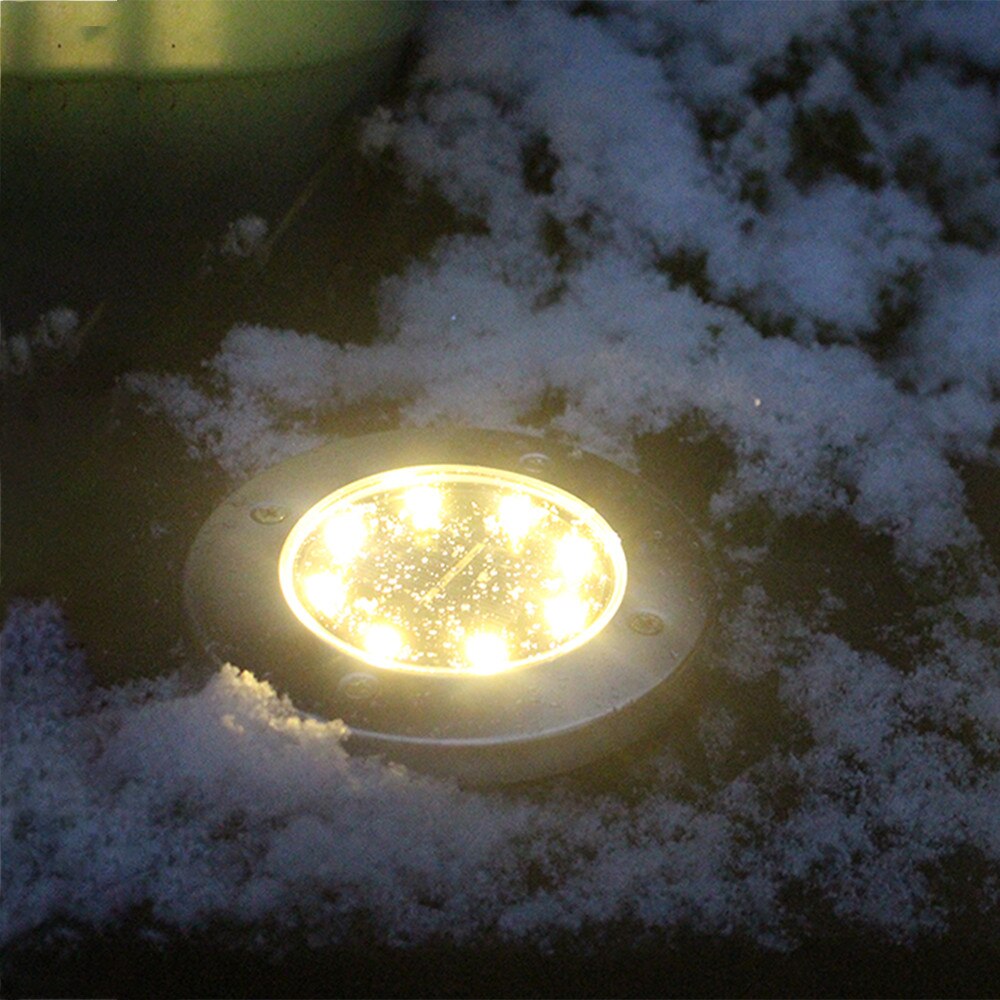 Huis Tuin Onder Grond Lamp 8LED Zonne-energie Begraven Licht Outdoor Path Way Tuin Decking Warm White Night Grond licht: Warm White