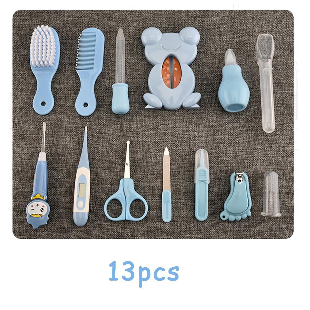 6/8/10/13pcs Bambino Assistenza Sanitaria Kit Lucidatore Del Chiodo Strumento Bambino Dei Capelli Portatile di Sicurezza Clippers Forbici chiodo Insieme di Spazzola Pettine Riparazione U3V3