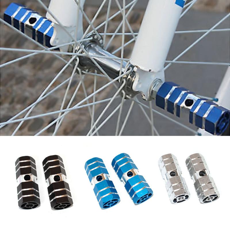 Acessórios da bicicleta de alta qualidade bmx mtb bicicleta pé pegs liga alumínio eixo traseiro pedais pegs 10.5mm eixo preto prata azul