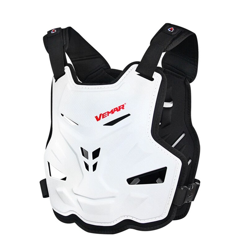 Adult Motorcycle Dirt Bike Body Armor Protective Gear Chest Back Protector Vest for Motocross Skiing Skating Snowboarding: white