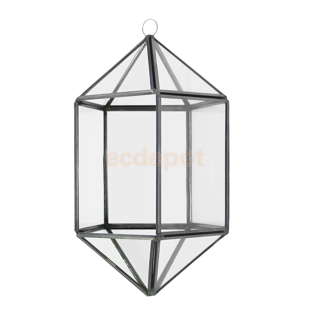 Rosa vaso de vidro geométrico irregular, recipiente de terrário para plantar suculentas, vaso de mesa, decoração de casamento para casa, escritório diy