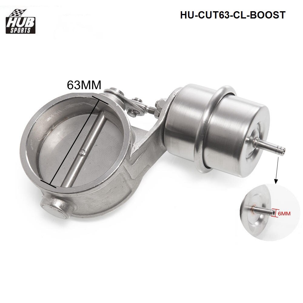 Stainless Steel Exhaust Control Valve Set Boost Actuator CLOSED Style 63mm Pipe Pressure:about 1 BAR HU-CUT63-CL-BOOST