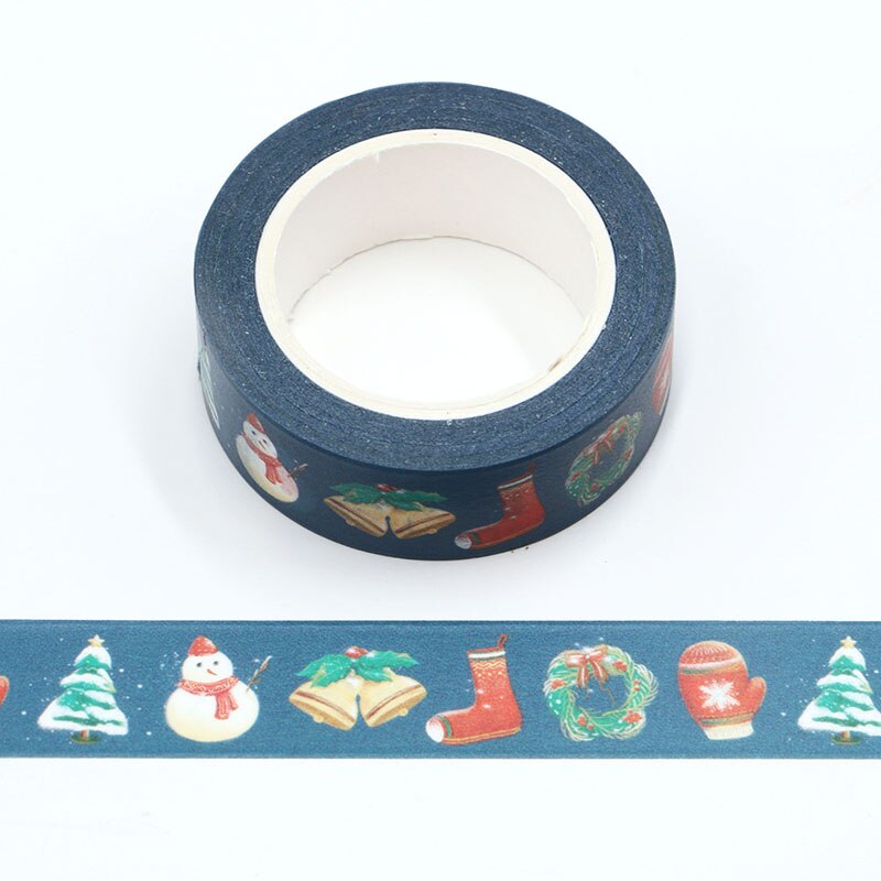 Merry Christmas foil Masking Washi Tape Decorative Adhesive Tape Decora Diy Scrapbooking Sticker Label Stationery: 3