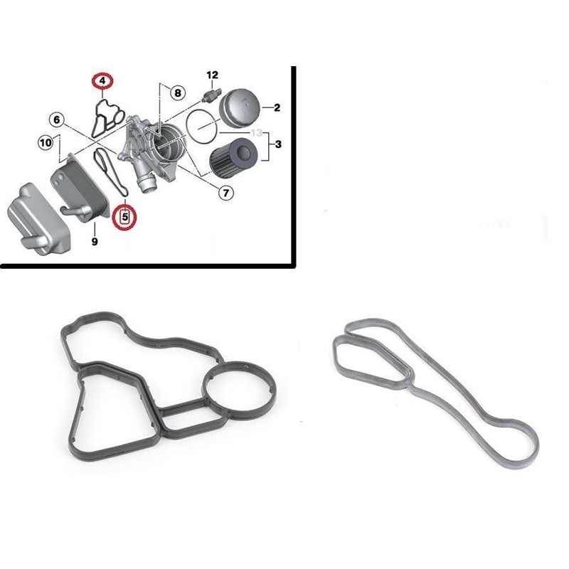 Motor Olie Filter &amp; Koeler Behuizing Pakking 2 Pc Voor Bmw E60 E90 E90 E91 325i Oem 11428637820 11428637821