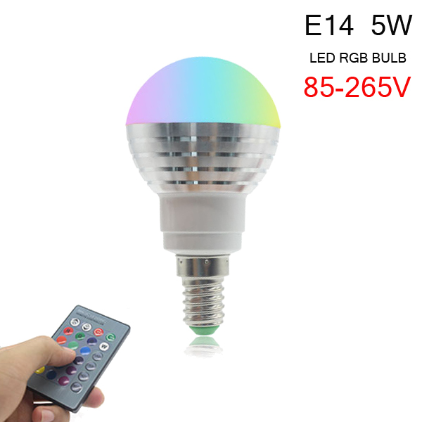 E14 E27 GU10 RGB Led Lamp Met Afstandsbediening Bombillas LED Lamp Smart Lamp AC 85 V-265 V Ampul LED Lamp 5W: E14 5W RGB Bulb