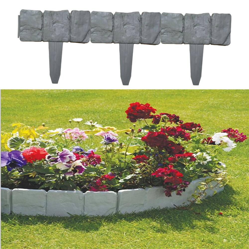 4 Pcs Fence for Garden / Simulation Stone Brick Fence Plastic Privacy Fence Gardening Flower Garden Patio Vegetables Yard Fences