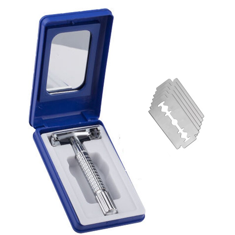 Adjustable Shaving Razor Men Double Edge Safety Razor Blades Mild to Aggressive 1-9 File Hair Removal 5 Blades suit: Product 3