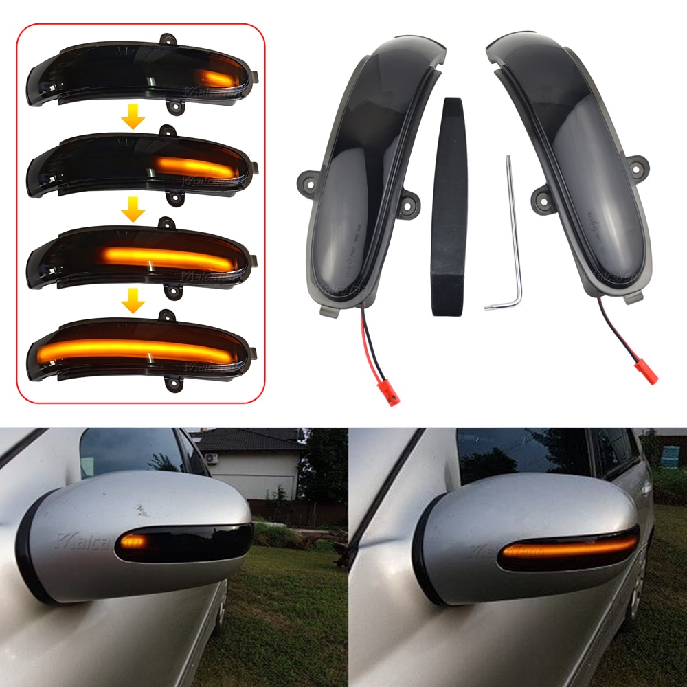 Dynamic Turn Signal LED Side Mirror Indicator Blinker Sequential Light For Mercedes Benz C Class W203 S203 CL203 2001-2007