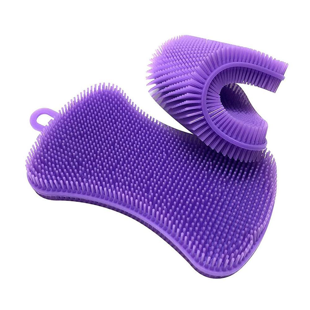 1/3/4pcs Kitchen Cleaning Brush Silicone Dishwashing Brush Pot Pan Sponge Scrubber Fruit Vegetable Dish Washing Cleaning Brushes: G