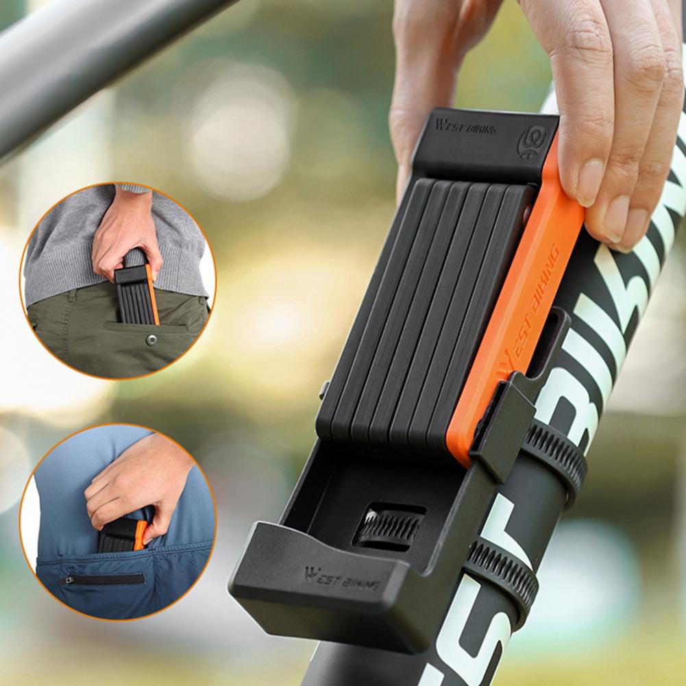 Folding Lock PP Outer Bicycle Lock Foldable Anti Rust Sturdy High Strength Folding Chain Lock