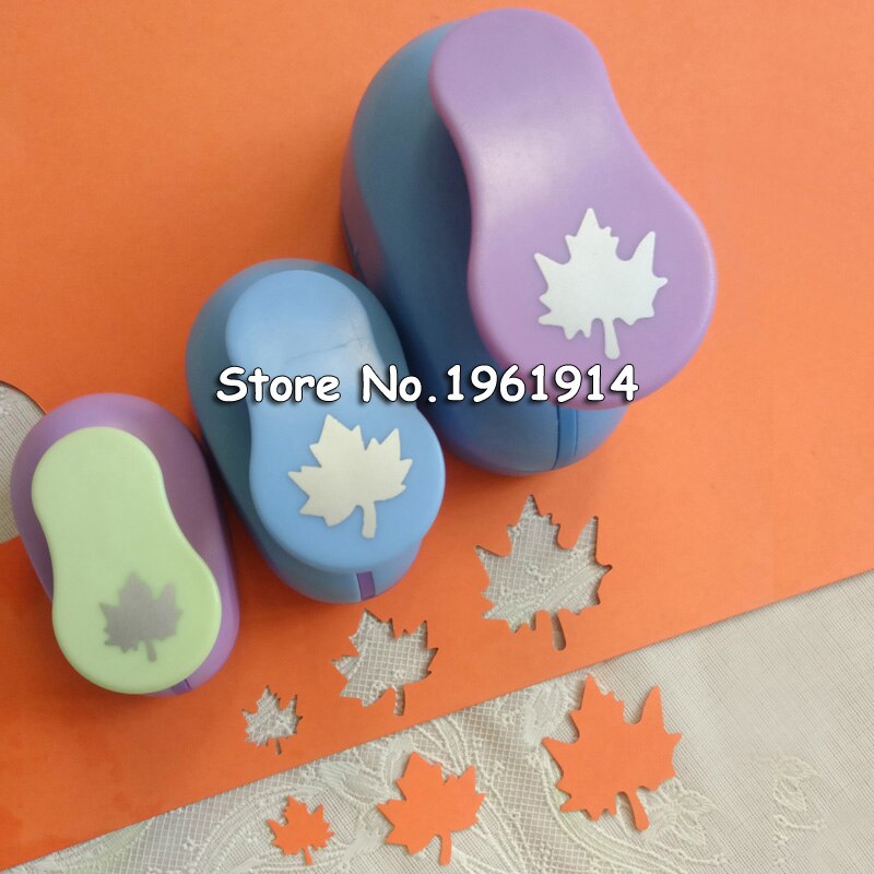 3 kpl (5cm,3.8cm,2.5cm)  vaahteranlehteä askartelurei'ityssarja lasten manuaalinen tee itse rei'itys cortador de papel de scrapbook vaahtera rei'itys
