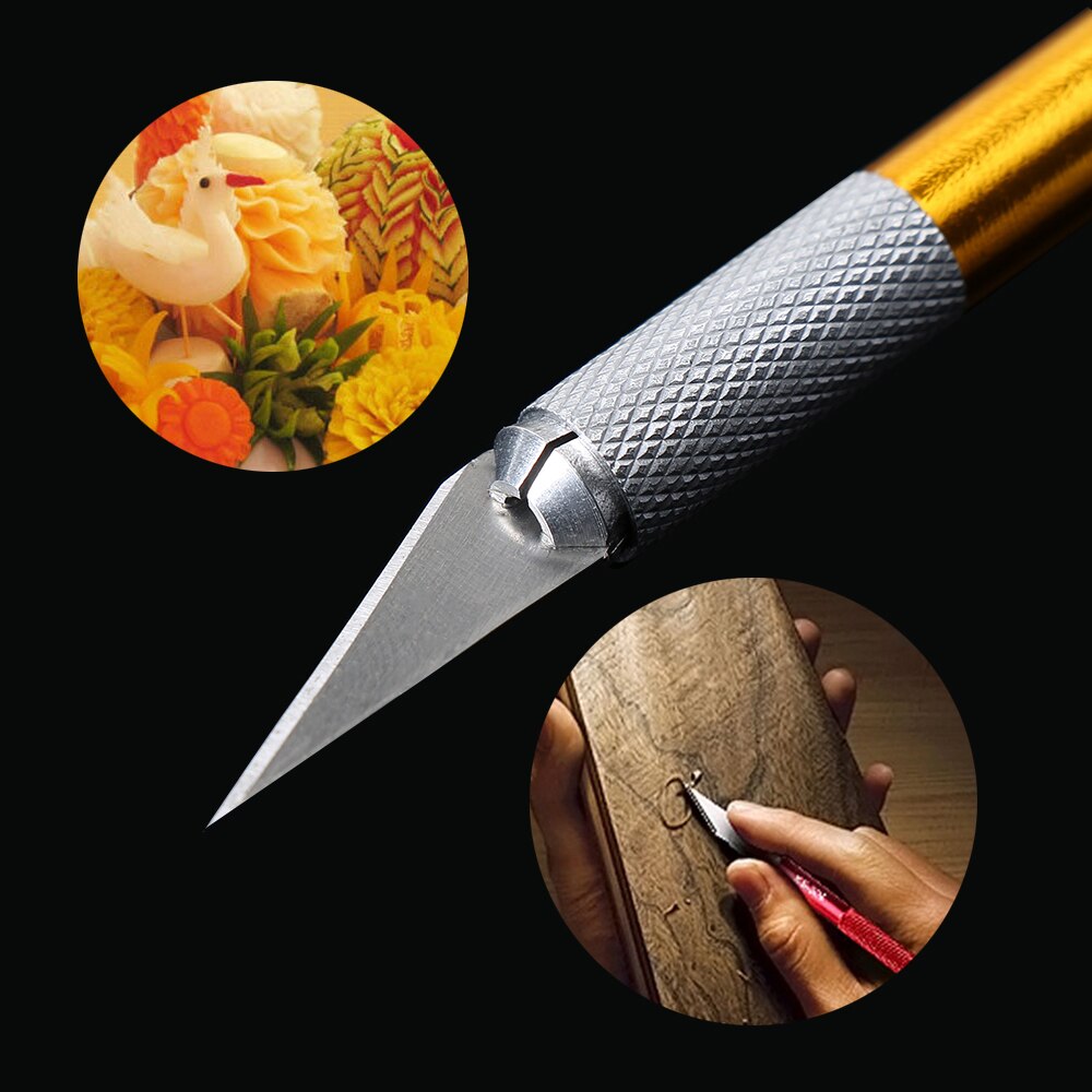 1Pcs Metal Handle Non-Slip Blade Knife Multicolor Scalpel Cutter Engrave Carving Pastry Cutting Model Making Pastry Tools